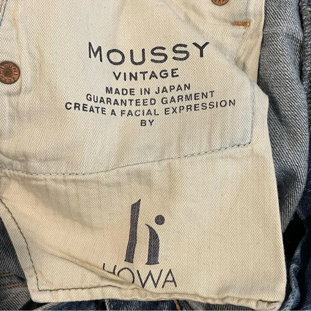 MOUSSY VINTAGE Women's Distressed Howa Jeans Raw Hem Button Fly Straight Blue 27